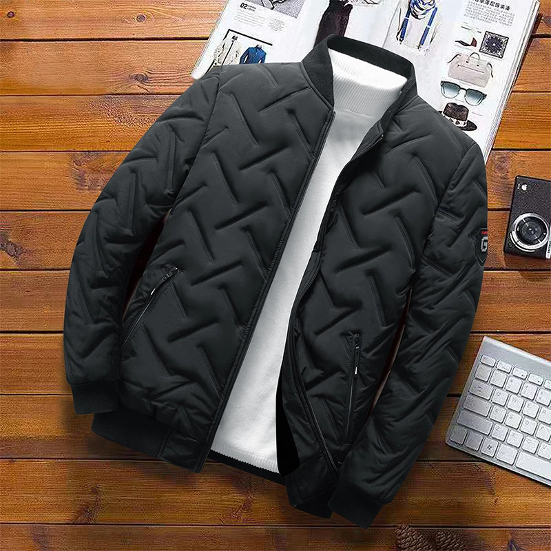 

Autumn Winter Jacket Thick Men Fashion Bomber Jacket Casual Slim Fit Puffer jacket Coat Streetwear Cotton Padded Jacket 5XL