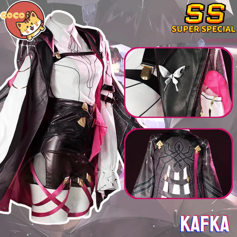 

CoCos-SS Game Honkai Star Rail Kafka Cosplay Costume Wigs Gloves Uniform for Girls Kafka Full Set Halloween Party Role Play Suit