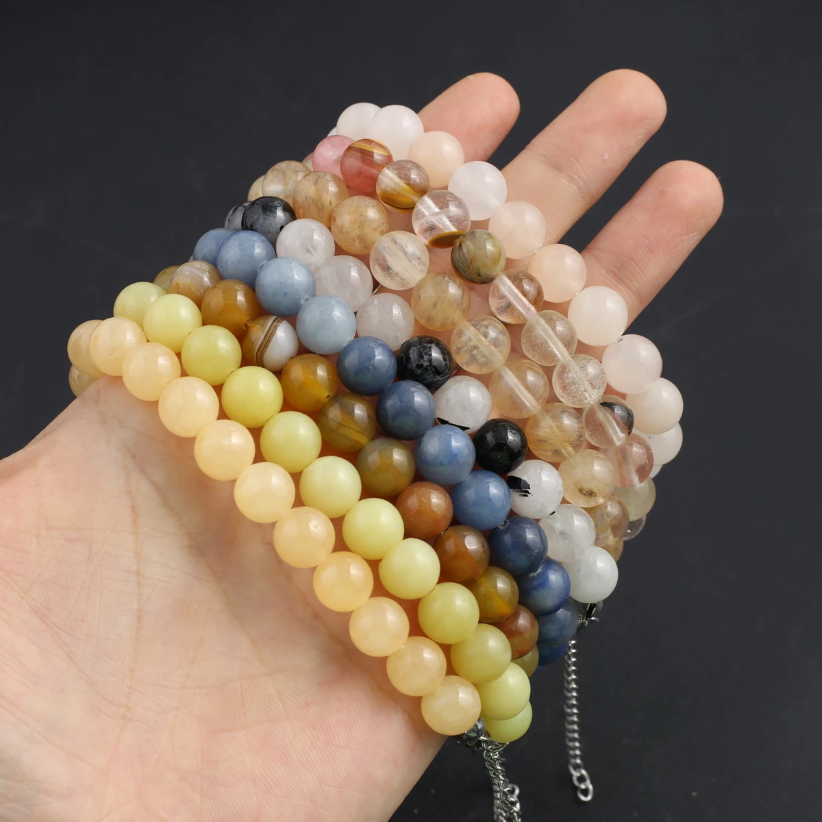 7PCS Wholesale Random Natural Stone Blue Aventure Citrine Black Quartz Rutile Beaded 8x8mm Bracelet Charm Jewelry Accessories
7PCS Wholesale Random Natural Stone Blue Aventure Citrine Black Quartz Rutile Beaded 8x8mm Bracelet Charm Jewelry Accessories
