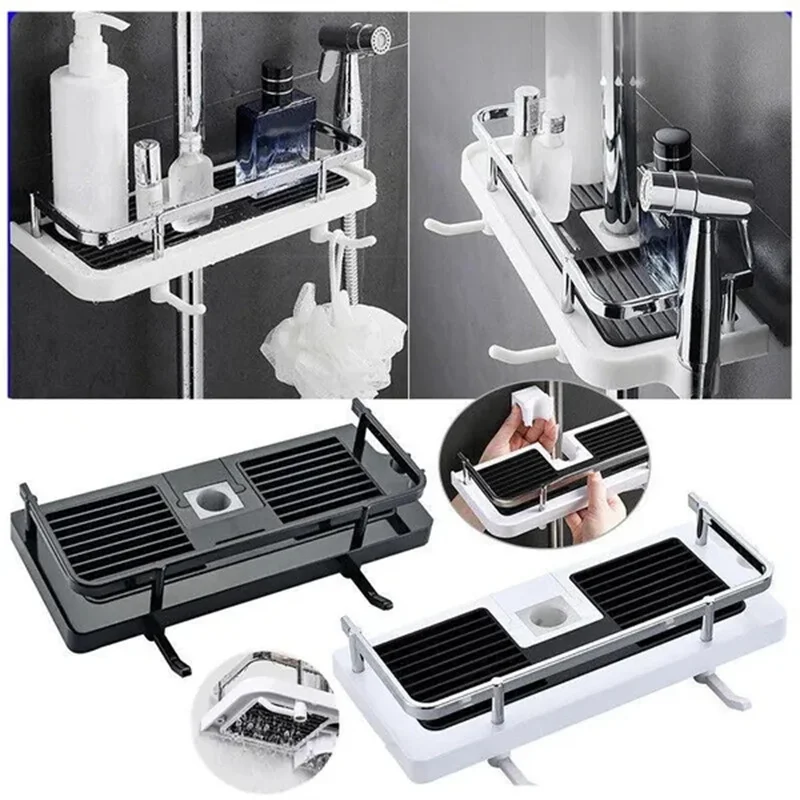 Bathroom Shelf Punch-free Adjustable Bathroom Pole Shower Shelf Organizer for Shower Head Shampoo Tray Storage Shelves Bracket
Bathroom Shelf Punch-free Adjustable Bathroom Pole Shower Shelf Organizer for Shower Head Shampoo Tray Storage Shelves Bracket