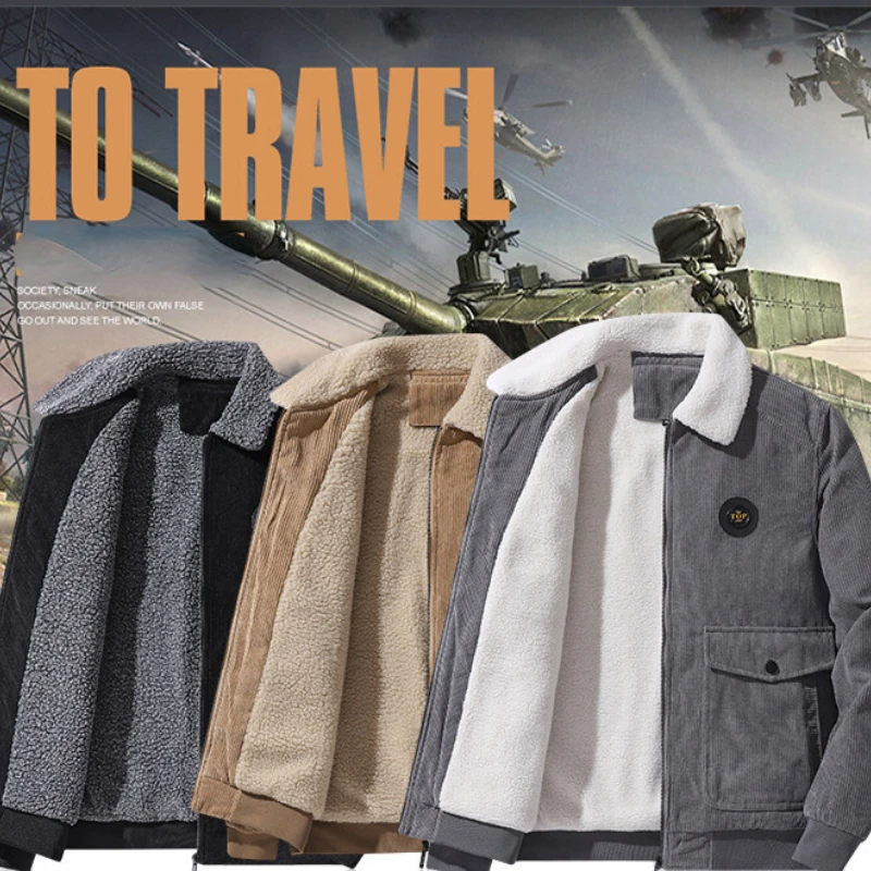 2022 Men's Corduroy Coat Solid Color Cashmere Lamb Winter Leisure Cotton-padded Clothes Japanese Streetwear Men Jacket jaqueta
2022 Men's Corduroy Coat Solid Color Cashmere Lamb Winter Leisure Cotton-padded Clothes Japanese Streetwear Men Jacket jaqueta