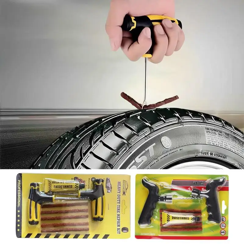 Emergency Quick Repair Tubeless Tyre Puncture Car Tire Repair Tool Set With Plugs Universal Rubber Strip Set Studding Plug Set
Emergency Quick Repair Tubeless Tyre Puncture Car Tire Repair Tool Set With Plugs Universal Rubber Strip Set Studding Plug Set