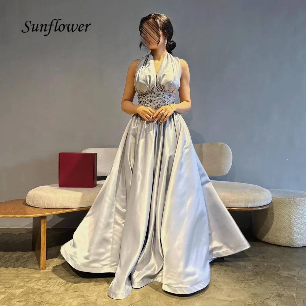 Sunflower Halter Formal Evening Dress 2023 Slim Satin A-LINE Prom Dress Beading Appliques Floor-Length Party Dress
Sunflower Halter Formal Evening Dress 2023 Slim Satin A-LINE Prom Dress Beading Appliques Floor-Length Party Dress