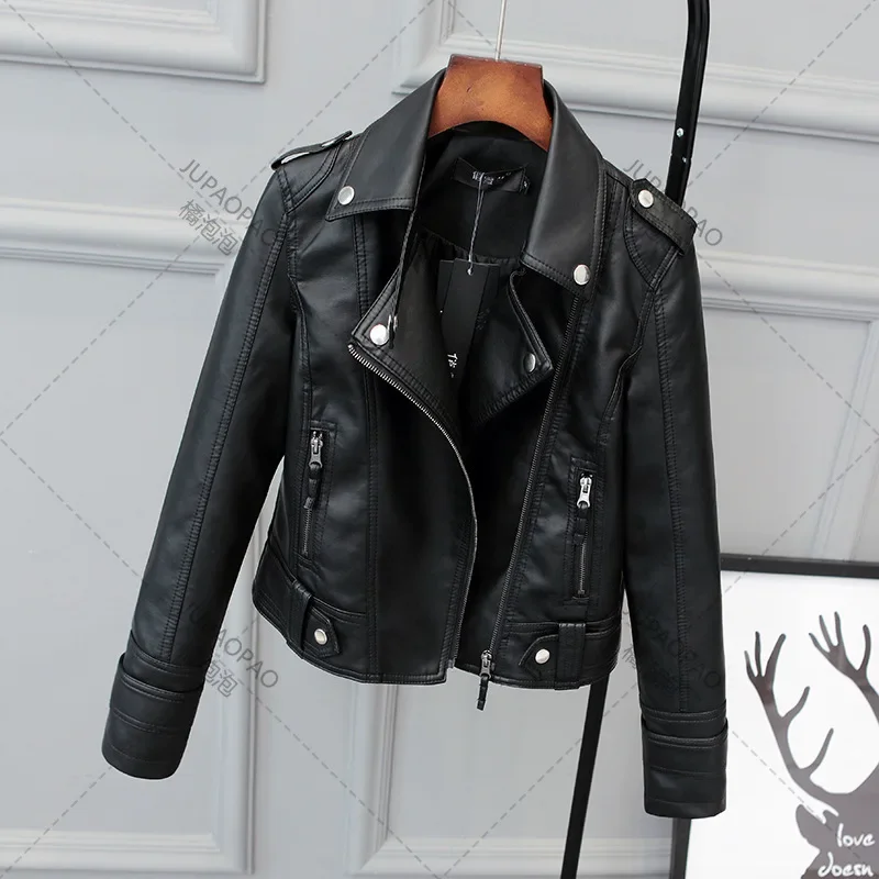 Korean Version of Slim PU Leather Jacket Women's 2024 Spring / Autumn Winter New Motorcycle Leather Short Coat leather jacket
Korean Version of Slim PU Leather Jacket Women's 2024 Spring / Autumn Winter New Motorcycle Leather Short Coat leather jacket