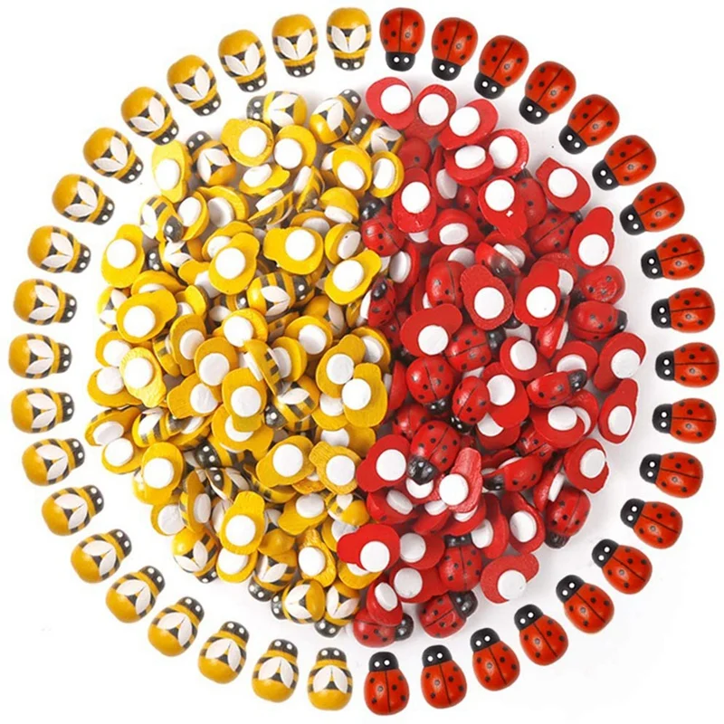 200Pcs Wooden Bees Ladybugs, Wooden Bumble Bees & Ladybugs For Crafts Scrapbooking DIY Party Decoration
200Pcs Wooden Bees Ladybugs, Wooden Bumble Bees & Ladybugs For Crafts Scrapbooking DIY Party Decoration