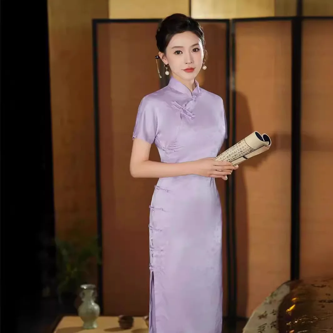 Длинное китайское платье Qipao для девушек, элегантное женское традиционное платье Ципао, женское летнее винтажное платье, новинка из Китая
Длинное китайское платье Qipao для девушек, элегантное женское традиционное платье Ципао, женское летнее винтажное платье, новинка из Китая