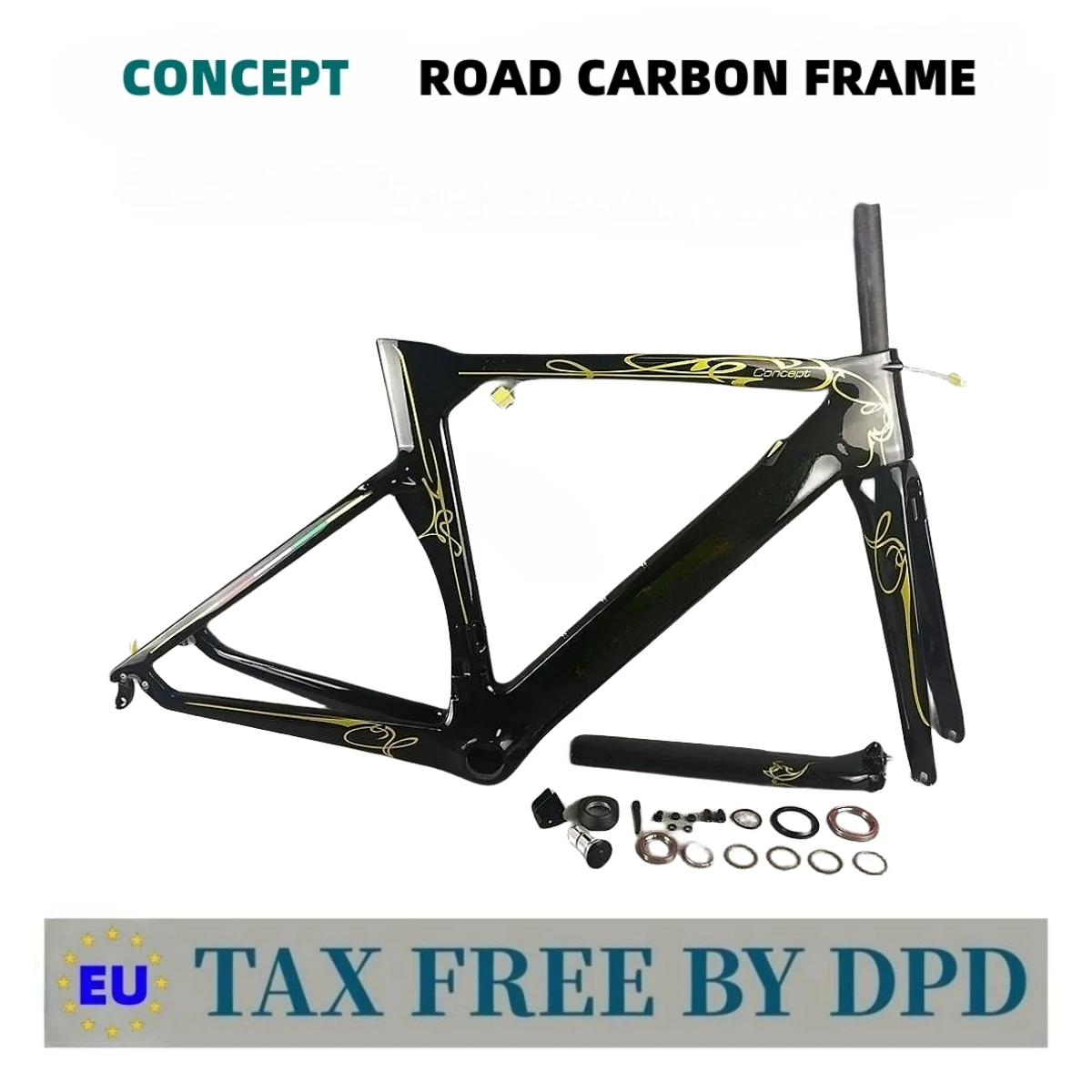 

Concept Road Carbon Fiber Frame Speed Bike Frames T1000 BB386 Disc/Rim Brake Racing Bicycle Frameset Custom Logo DPD XDB UPS