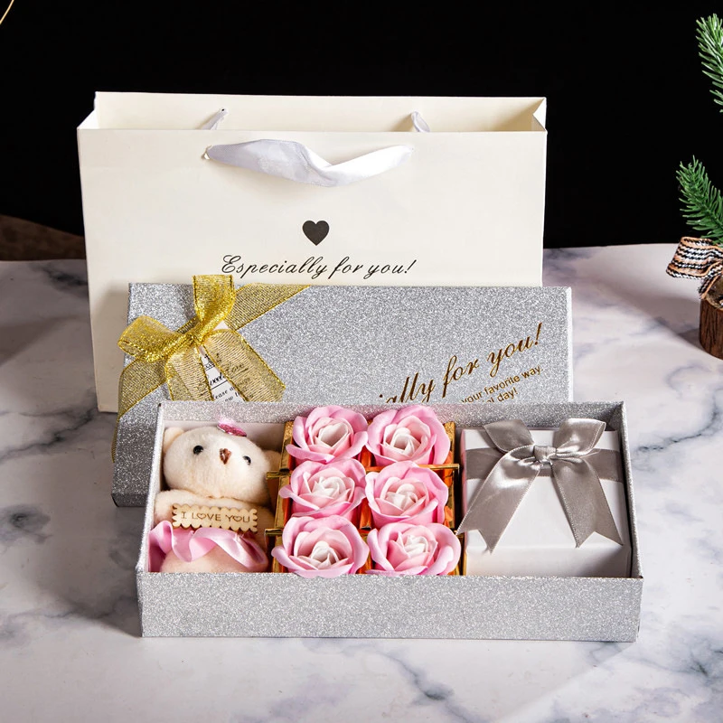 Valentine'S Day Jewelry Packaging Box Diy Soap Flower Bouquet Romantic Rose Bear With Gift Case Birthday Luxury Handmade Gift
Valentine'S Day Jewelry Packaging Box Diy Soap Flower Bouquet Romantic Rose Bear With Gift Case Birthday Luxury Handmade Gift