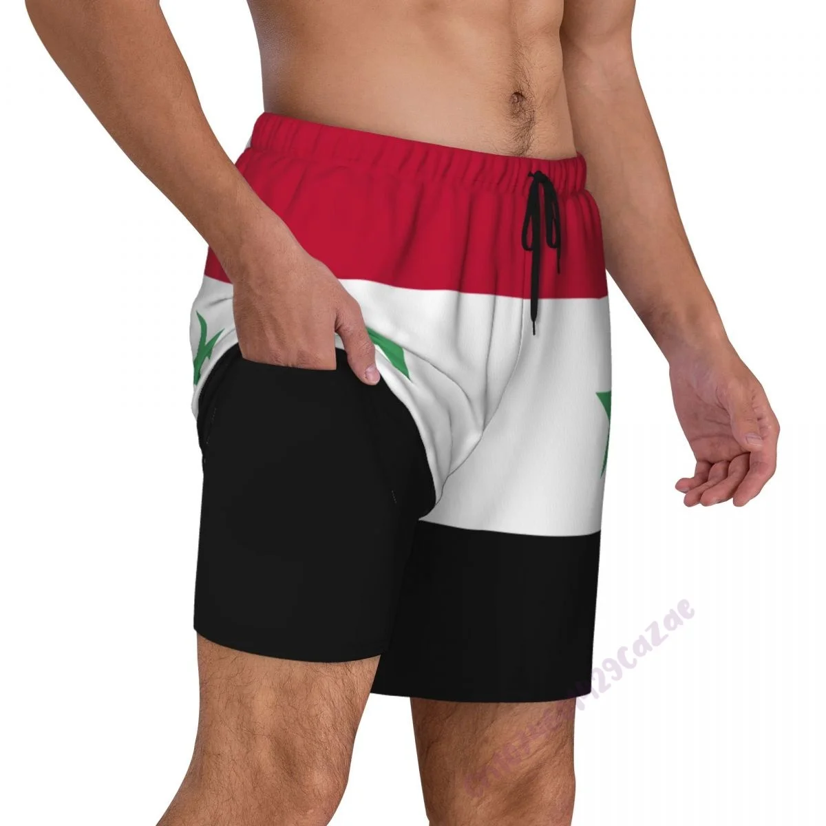 Syria Flag 3D Mens Swimming Trunks With Compression Liner 2 in 1 Quick-Dry Summer Swim Shorts With Pockets
Syria Flag 3D Mens Swimming Trunks With Compression Liner 2 in 1 Quick-Dry Summer Swim Shorts With Pockets