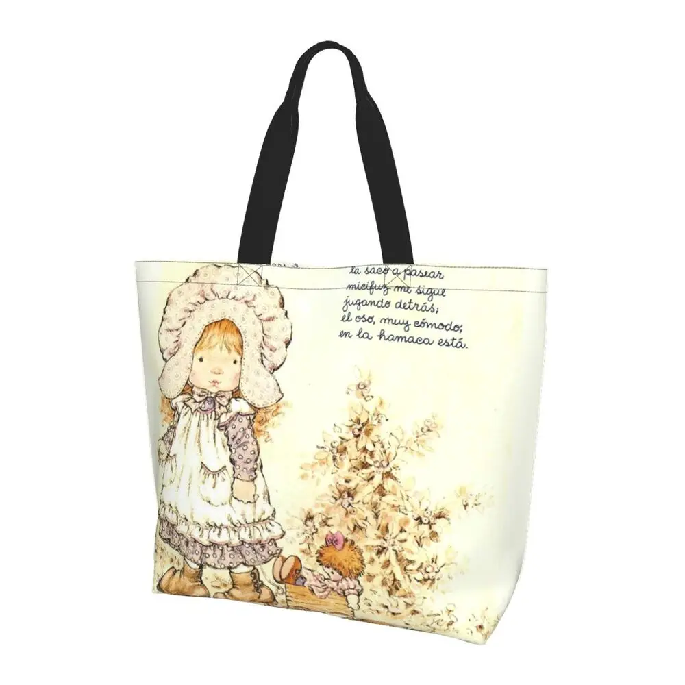 Custom Kawaii Sarah Kay Shopping Canvas Bags Women Portable Large Capacity Groceries Girl Roses And Watering Tote Shopper Bags 22 Sf9e78132eb66488fa863684890fbe623o