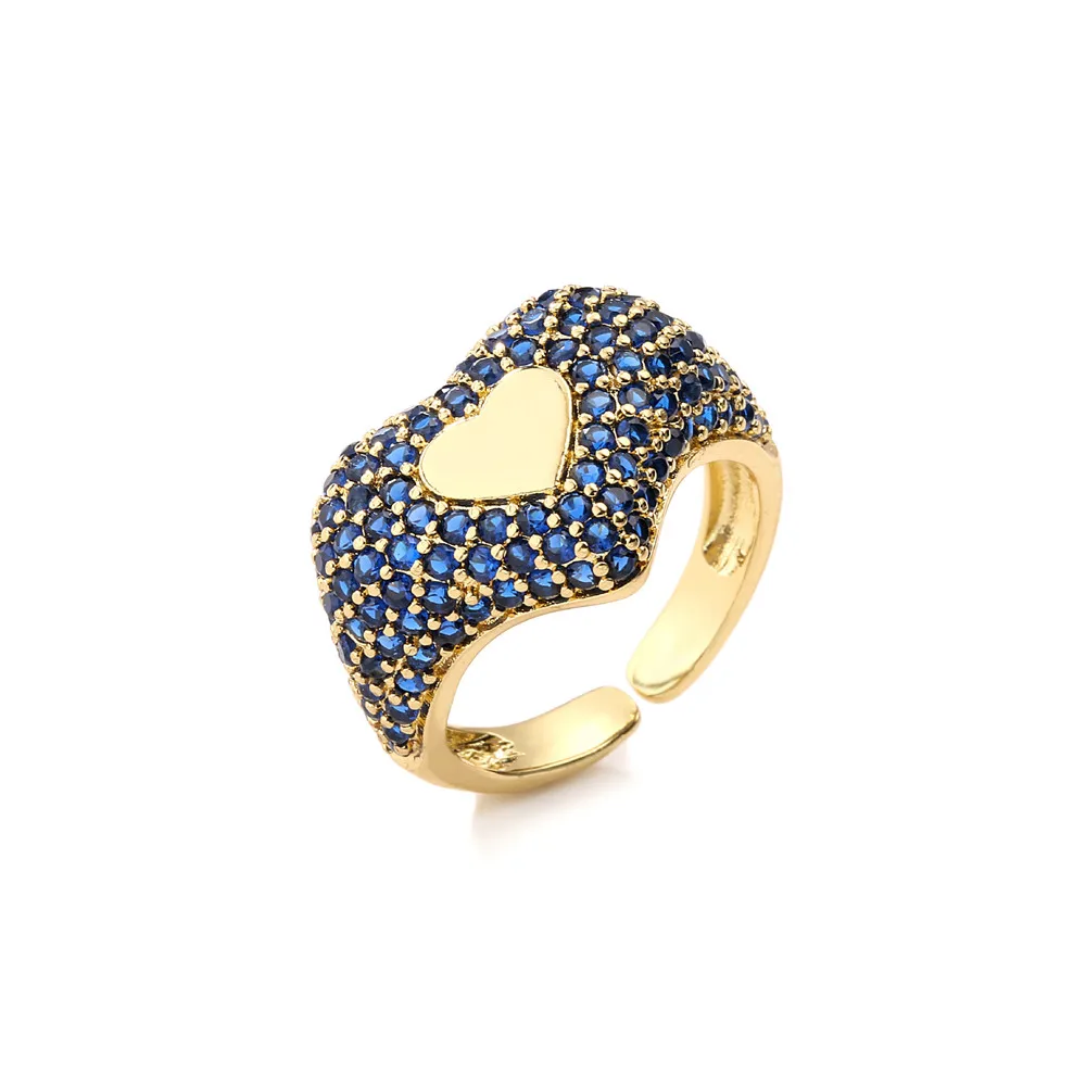 Ladies Ring Plated with 18k Gold Colored Zircon Crystal Heart Shape Adjustable Fashion Jewelry Couple Festival Gift
Ladies Ring Plated with 18k Gold Colored Zircon Crystal Heart Shape Adjustable Fashion Jewelry Couple Festival Gift