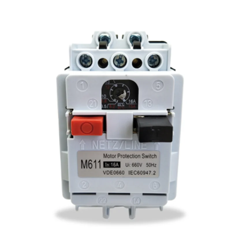 DZ162-16 M611 AC 660V 9.5A-16A Adjustable 3 Pole DIN Rail Motor Protection Switch Circuit Breaker 
DZ162-16 M611 AC 660V 9.5A-16A Adjustable 3 Pole DIN Rail Motor Protection Switch Circuit Breaker