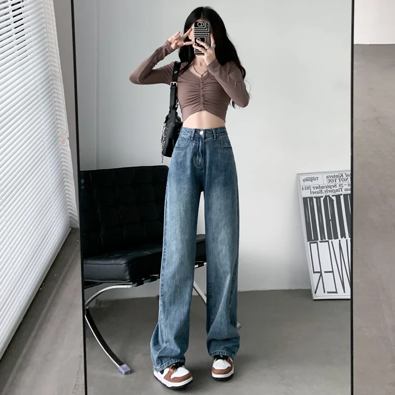 Loose Jeans Women Fashion Retro High-waisted Wide Leg Pants Streetwear Casual Long Denim Pants Y2k Baggy Jeans Women Clothing
Loose Jeans Women Fashion Retro High-waisted Wide Leg Pants Streetwear Casual Long Denim Pants Y2k Baggy Jeans Women Clothing