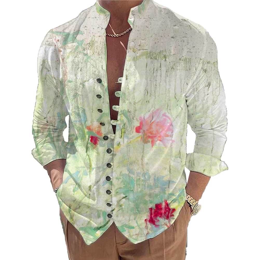 Tops Shirt Comfortable Long Sleeve Men Retro Flower Print Slim Fit V-neck Vintage Blouse Summer Autumn Fashion
Tops Shirt Comfortable Long Sleeve Men Retro Flower Print Slim Fit V-neck Vintage Blouse Summer Autumn Fashion