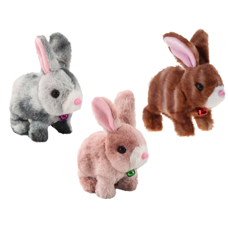 

Plush Stuffed Animal Squeaking Walking Bunny Electric Toy New Years Christmas Birthday Holiday Gifts for Toddlers Dropship