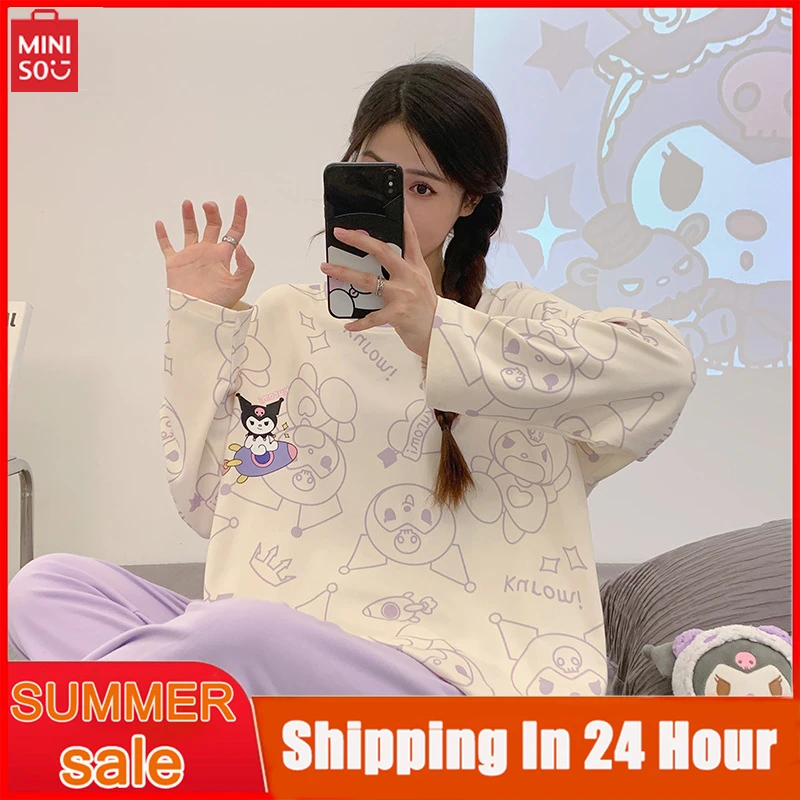 Miniso Kuromi Cinnamoroll пижамный комплект Аниме понравилось Kawaii летняя мультяшная Повседневная Свободная Женская домашняя одежда подарки на день рождения
Miniso Kuromi Cinnamoroll пижамный комплект Аниме понравилось Kawaii летняя мультяшная Повседневная Свободная Женская домашняя одежда подарки на день рождения