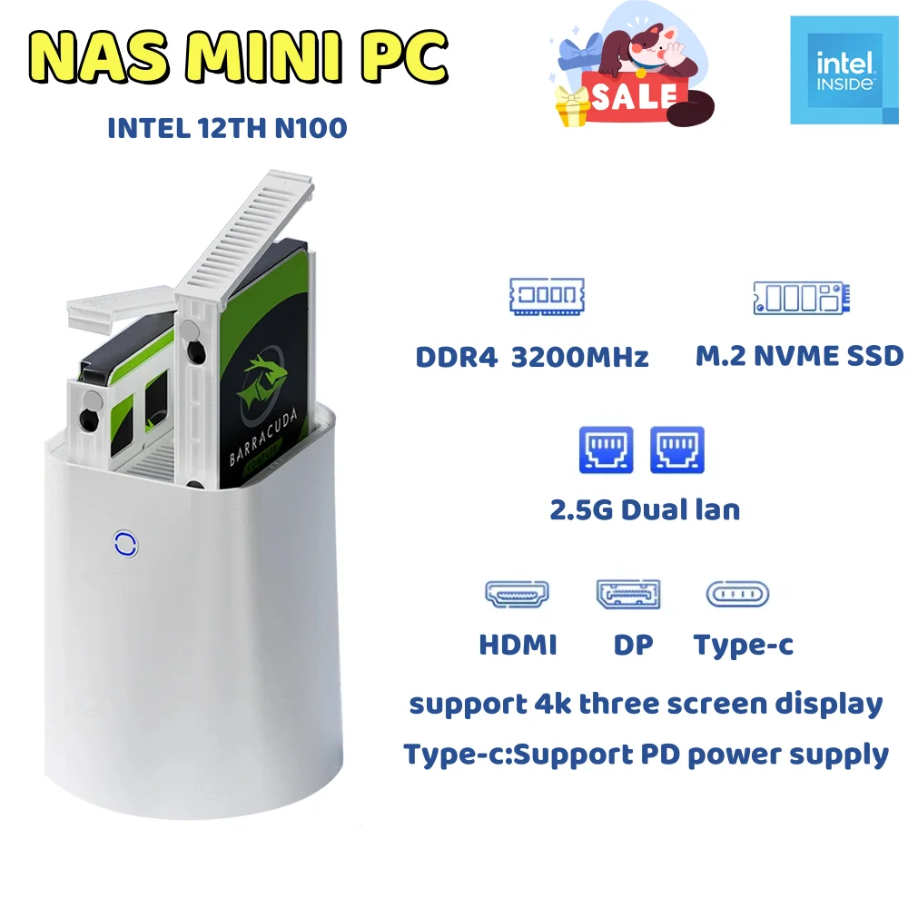 Nas мини-ПК игровой n100 Alder Lake-N100 поддержка 2x DDR4 2x M.2 NVME SSD 2x HDD 2,5/3,5 RAID брандмауэр маршрутизатор Pfsense Windows 11
Nas мини-ПК игровой n100 Alder Lake-N100 поддержка 2x DDR4 2x M.2 NVME SSD 2x HDD 2,5/3,5 RAID брандмауэр маршрутизатор Pfsense Windows 11