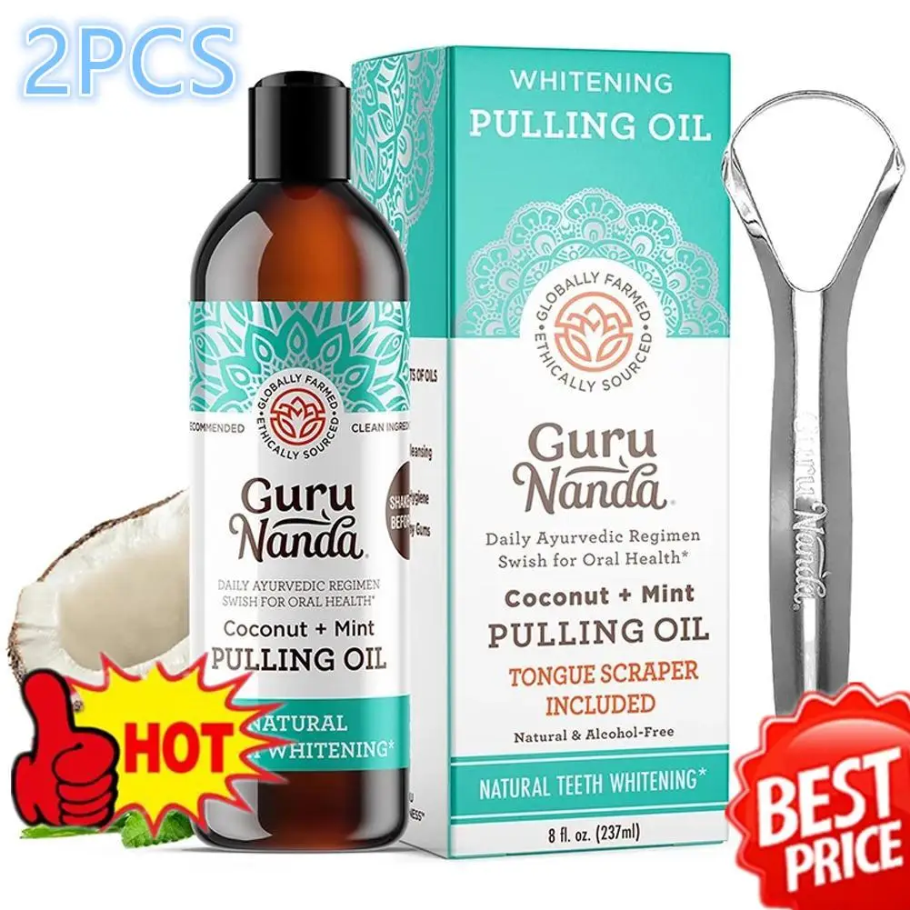 2PCS Pulling Coconut Oil Mouthwash Mint Non Alcohol with Tongue Scraper U-shaped Tongue Oral Clean Teeth Whitening Mouth Wash
2PCS Pulling Coconut Oil Mouthwash Mint Non Alcohol with Tongue Scraper U-shaped Tongue Oral Clean Teeth Whitening Mouth Wash