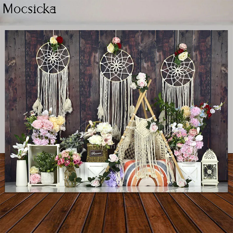 Boho Wonder Wall Backdrop Vintage Rustic Wood Cake Smash Birthday Photography Background Flowers Tent Props Photocall Studio 
Boho Wonder Wall Backdrop Vintage Rustic Wood Cake Smash Birthday Photography Background Flowers Tent Props Photocall Studio