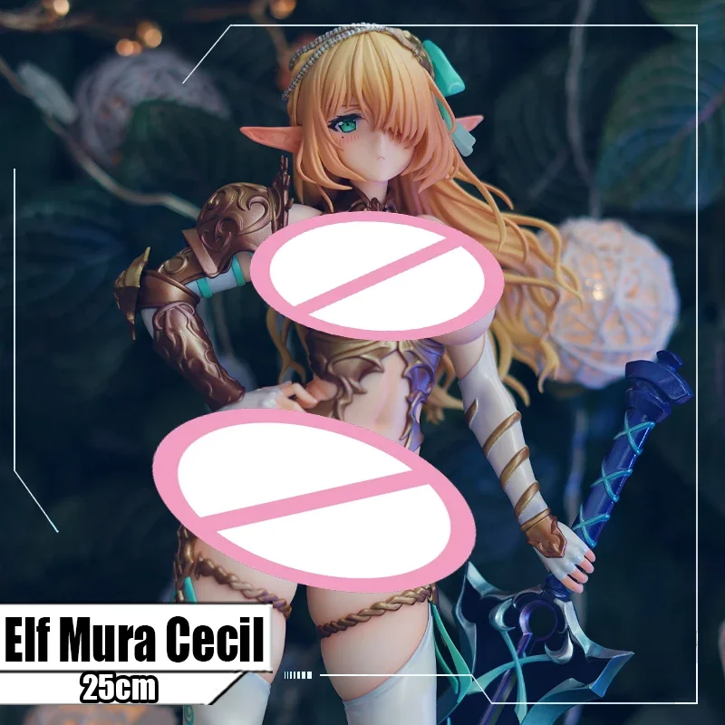 

25cm VERTEX Anime Girl Figure Elf Village 8th Villager Cecile 1/6 PVC Action Figure Toy Statue Adults Collection Model Doll