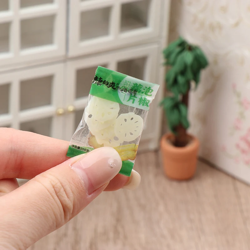 

1pc 1:12 1:6 Scale Dollhouse Pickled Pepper And Lotus Root Slices Dollhouse Mini Snack Food Decoration Dolls House Accessories