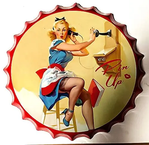 

Royal Tin Sign Bottle Cap Metal Tin Sign Pin Up Diameter 13.8 inches, Round Metal Signs for Home and Kitchen Bar Cafe