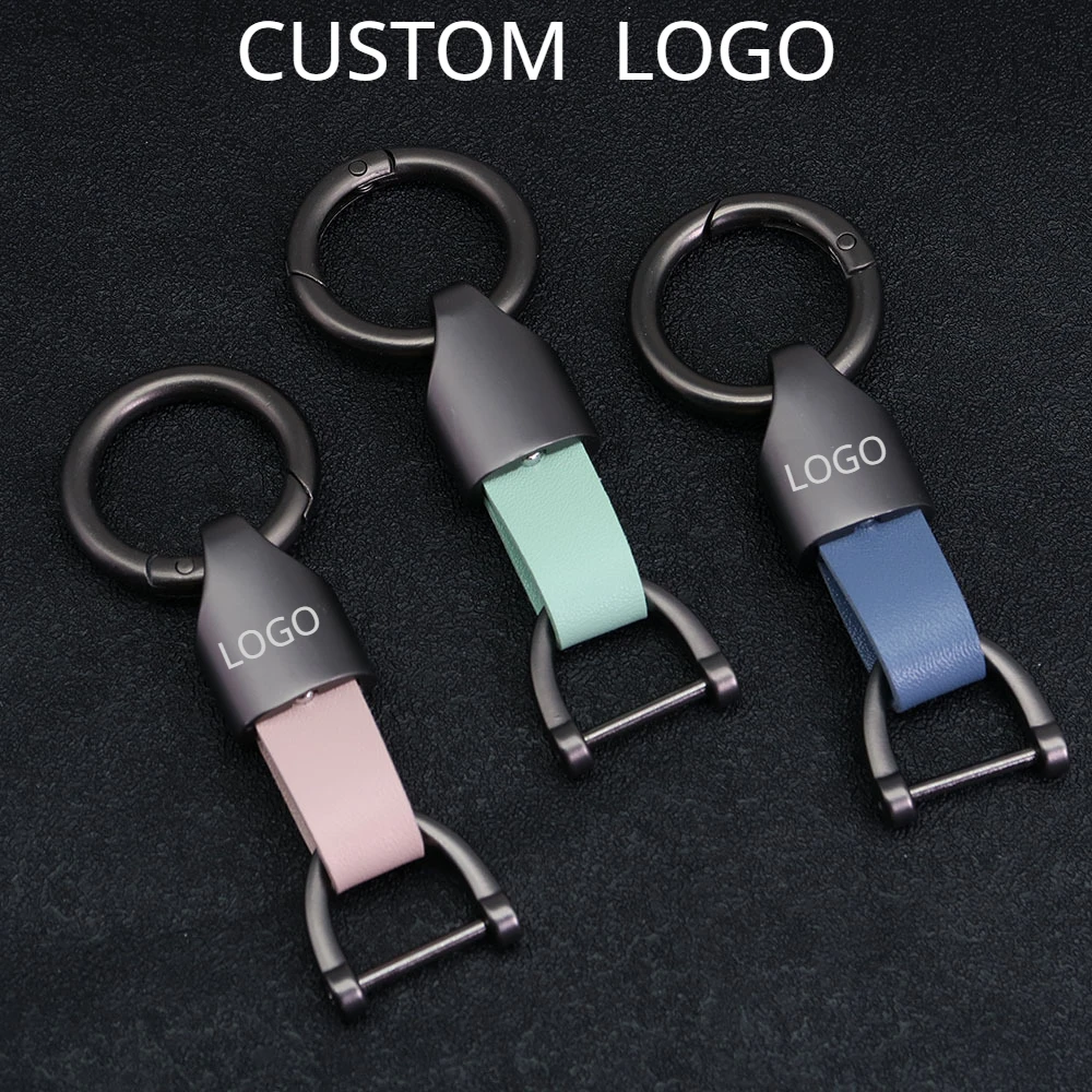 

Customized Logo Vintage Leather Metal Keychain Laser Engrave Retro Keyring for Men and Women Personalize Pu Key Chain Ring Gift