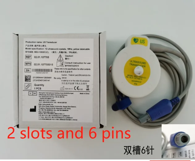 

Transducer Edan 2 slots and 6 pins PN:02.01.107705015/MS3-109301(C)/REF: 02.01.107705 new,original