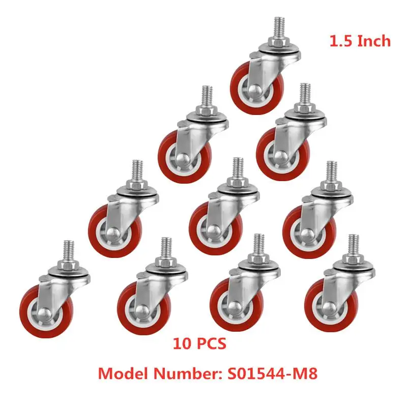 10 Pcs/Lot Spot 1.5 Inch Red Screw Caster M8 Universal Roller Pvc Plastic Wheel Glass Mechanical Backup
10 Pcs/Lot Spot 1.5 Inch Red Screw Caster M8 Universal Roller Pvc Plastic Wheel Glass Mechanical Backup