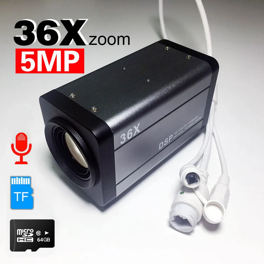5MP 36X Optical Zoom Auto focus PTZ IP Camera H.265 Color CCTV Box iCsee Camera Network P2P Support TF Card Audio Mic RTSP
5MP 36X Optical Zoom Auto focus PTZ IP Camera H.265 Color CCTV Box iCsee Camera Network P2P Support TF Card Audio Mic RTSP