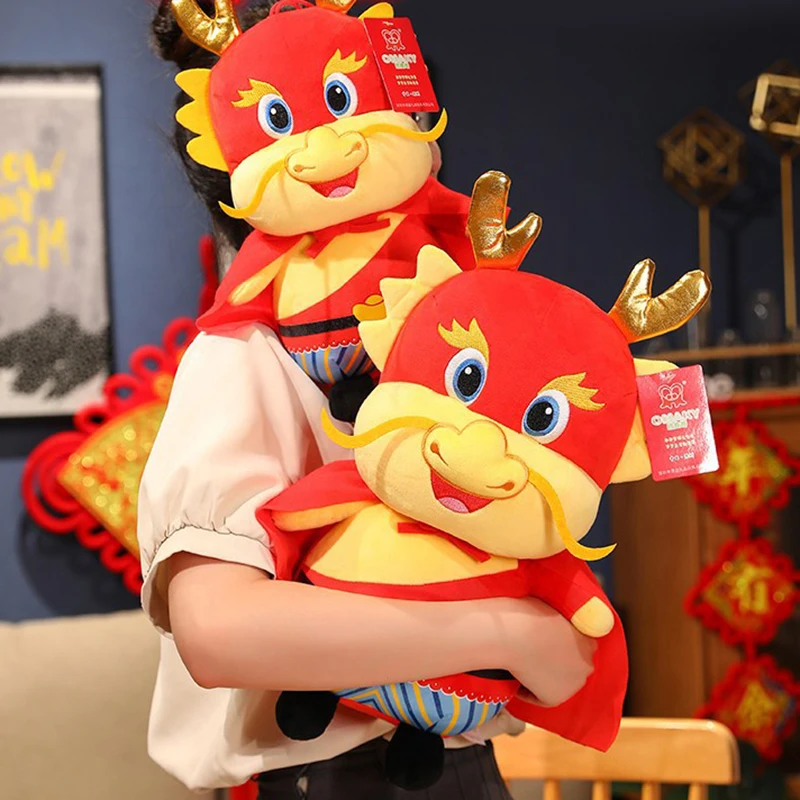 

2024 Chinese New Year Decor Cute Zodiac Dragon Plush Toy Soft Stuffed Mascot Dolls Plushies Toys For Children Gifts