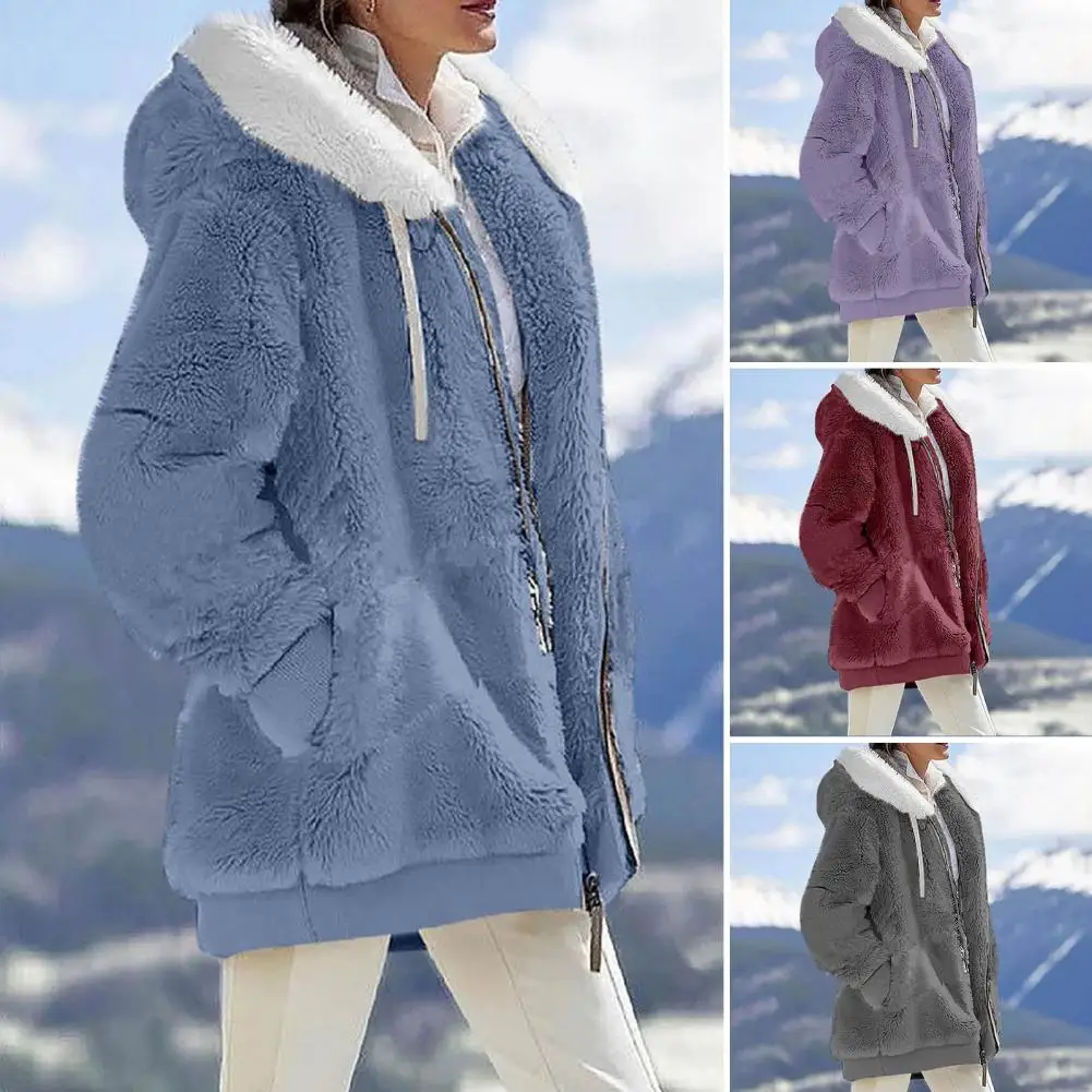 Women Winter Coat Solid Color Warm Furry Plush Plus Size Lady Coat Winter Clothes Hooded Drawstring Outdoor Coat
Women Winter Coat Solid Color Warm Furry Plush Plus Size Lady Coat Winter Clothes Hooded Drawstring Outdoor Coat
