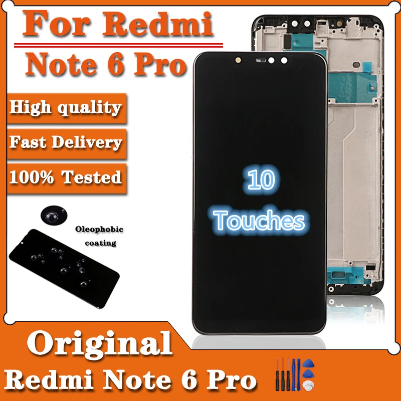 6,26 "Оригинальный ЖК-дисплей для Xiaomi Redmi Note6 Pro, ЖК-дисплей, сенсорный экран, дигитайзер в сборе + рамка для Redmi Note6, дисплей, Лучший
6,26 "Оригинальный ЖК-дисплей для Xiaomi Redmi Note6 Pro, ЖК-дисплей, сенсорный экран, дигитайзер в сборе + рамка для Redmi Note6, дисплей, Лучший