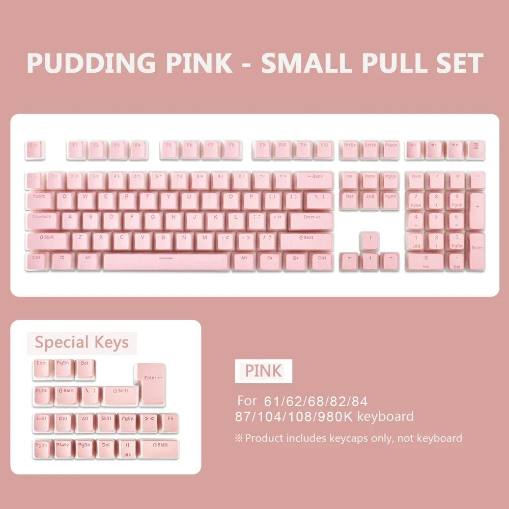 Pudding Keycaps For Mechanical Keyboard Two-color Injection Molding PBT OEM Height Character Translucent Keycap 129 Keys
Pudding Keycaps For Mechanical Keyboard Two-color Injection Molding PBT OEM Height Character Translucent Keycap 129 Keys