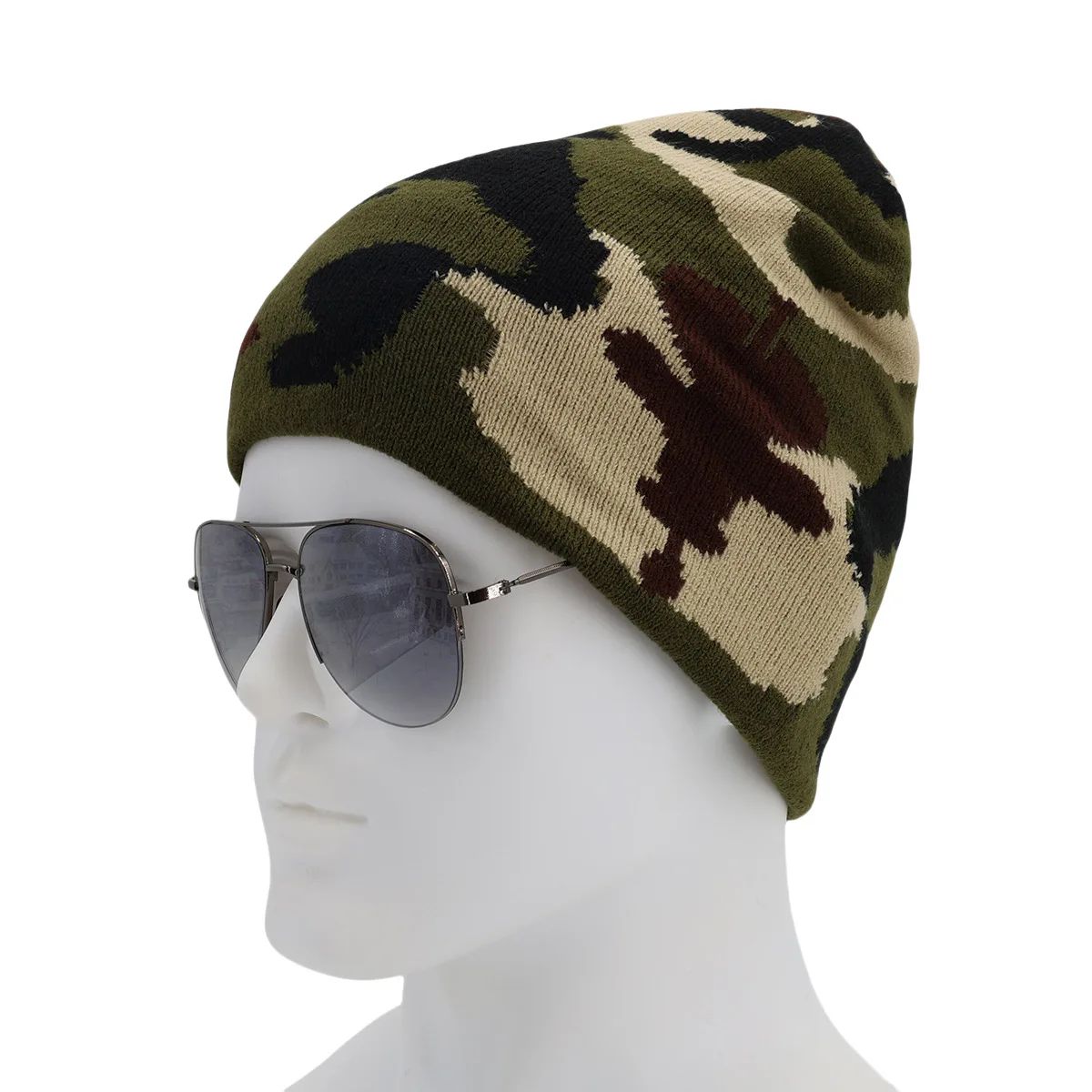 Camouflage Knitted Winter Beanie - Unisex Windproof Hat 1 Sf9f90523676146d68656522504dc7550j