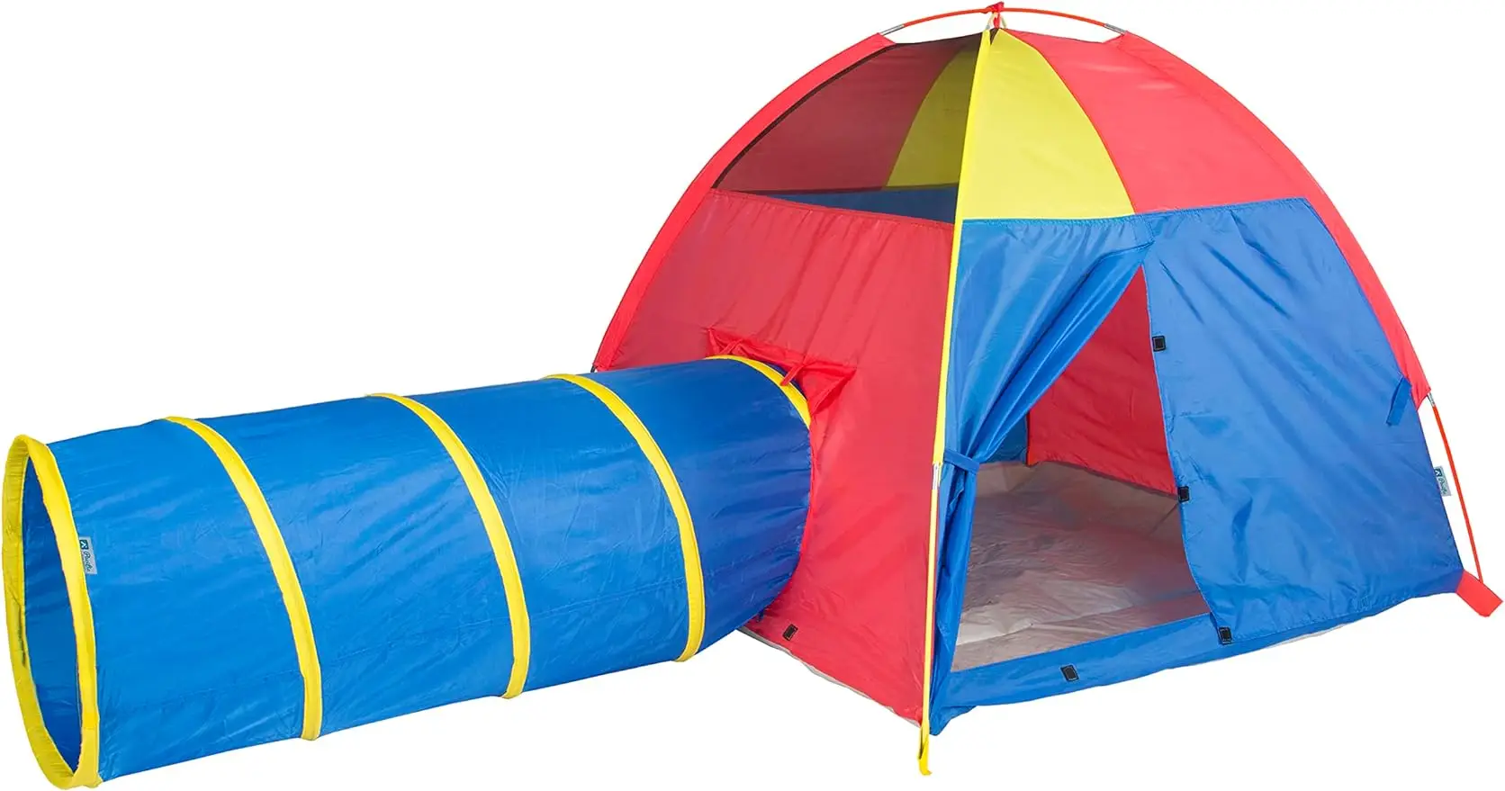

New Kids Hide-Me Dome Tent and Crawl Tunnel Combo for Indoor/Outdoor Play Red/Yellow/Blue Large