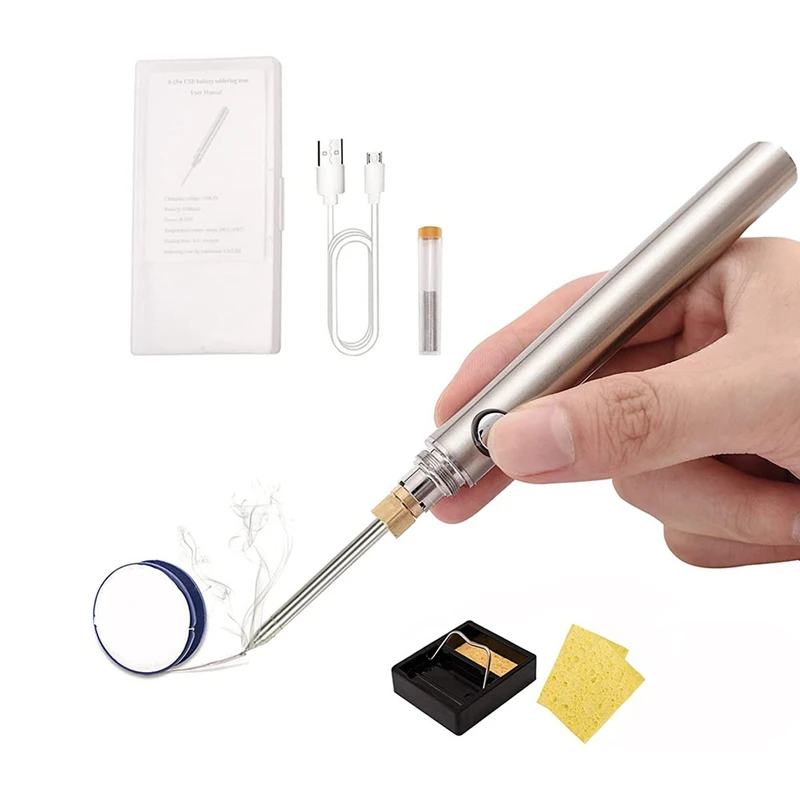 5V 15W USB Cordless Soldering Iron Kit USB Soldering Iron Charging Welding Repair Soldering Iron Tool
5V 15W USB Cordless Soldering Iron Kit USB Soldering Iron Charging Welding Repair Soldering Iron Tool