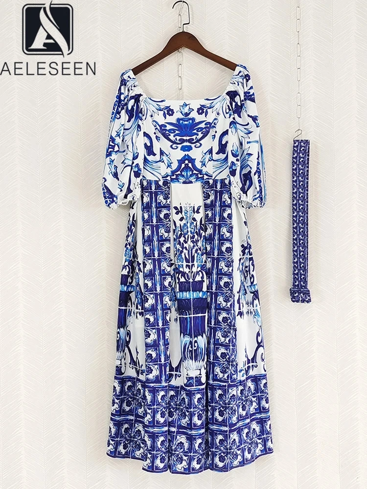 Женское платье с квадратным воротником AELESEEN, синее элегантное платье с цветочным принтом и поясом на весну и лето, вечерние
Женское платье с квадратным воротником AELESEEN, синее элегантное платье с цветочным принтом и поясом на весну и лето, вечерние