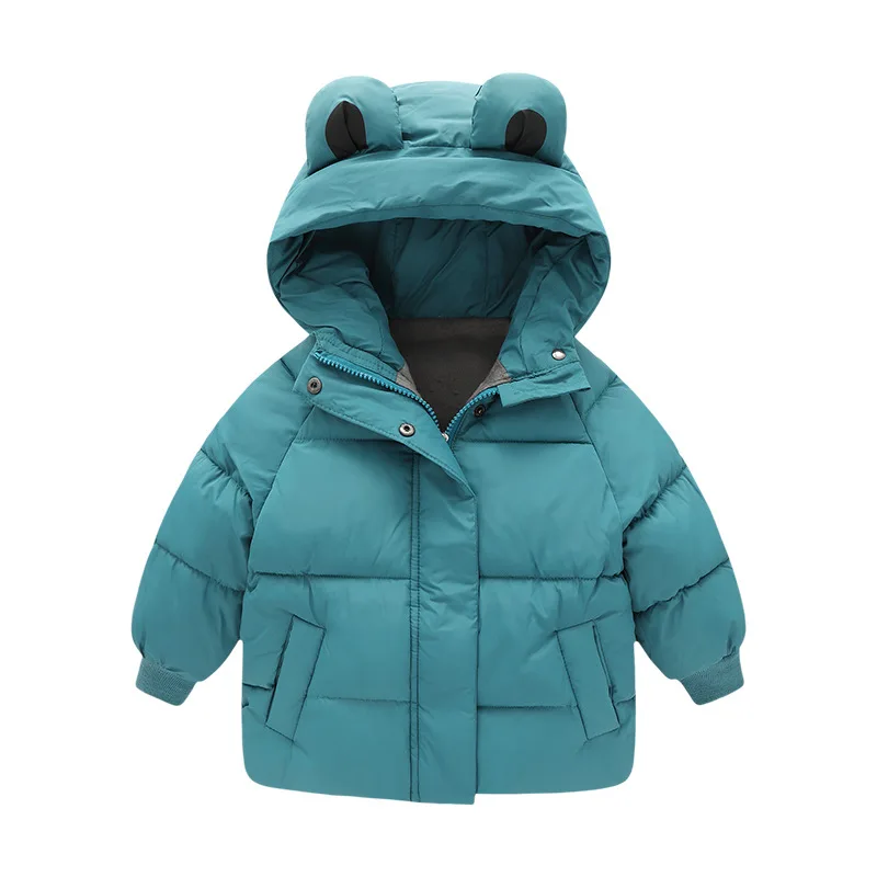 

Winter coats private children's wear children with velvet thickening cotton-padded clothes coat baby infant cotton-padded jacket