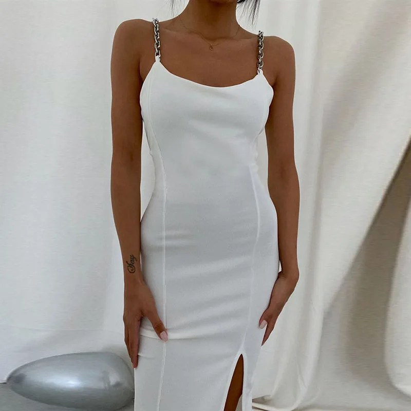 Summer Sexy Young Style Party Dress Elegant Women's Dresses Chain Strapless Sleeveless Basic Split Knee-Length Bodycon 20912
Summer Sexy Young Style Party Dress Elegant Women's Dresses Chain Strapless Sleeveless Basic Split Knee-Length Bodycon 20912