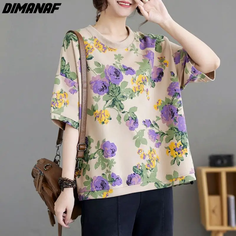 Dimanaf 2024 New Summer Women T-Shirt Tees Vintage Loose Floral Casual O-Neck Shirt Casual Short Sleeve Tops
Dimanaf 2024 New Summer Women T-Shirt Tees Vintage Loose Floral Casual O-Neck Shirt Casual Short Sleeve Tops
