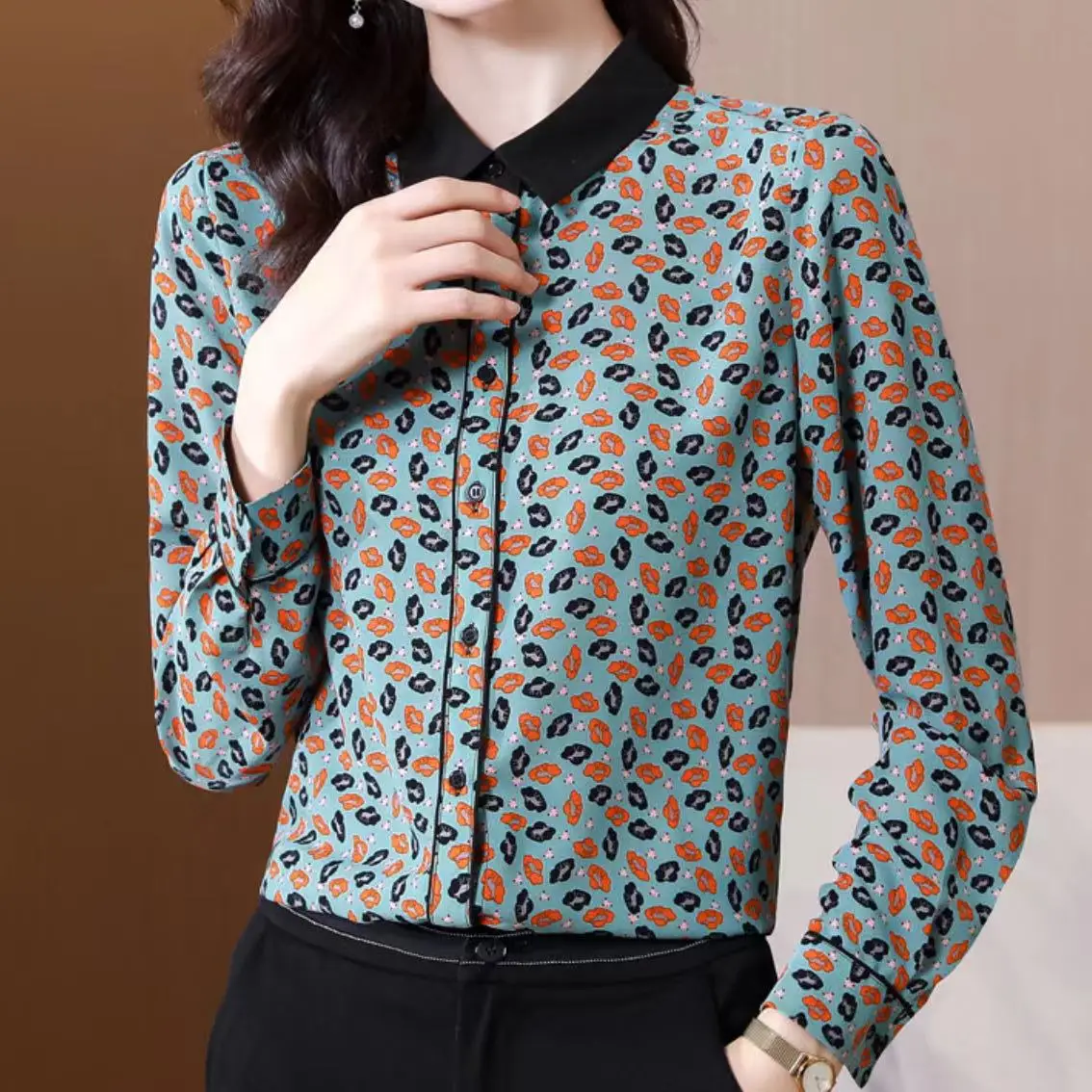Flower Printed Chiffon Shirt Women's Autumn Elegant Shirt Office Lady Long Sleeve Top 2023
Flower Printed Chiffon Shirt Women's Autumn Elegant Shirt Office Lady Long Sleeve Top 2023