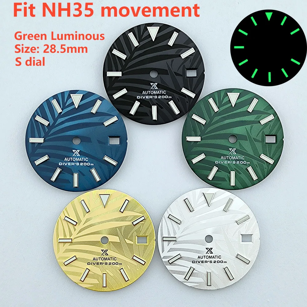 NH35 dial S dial 28.5mm Green luminous suitable for NH35 NH36 movement watch accessories repair tool
NH35 dial S dial 28.5mm Green luminous suitable for NH35 NH36 movement watch accessories repair tool