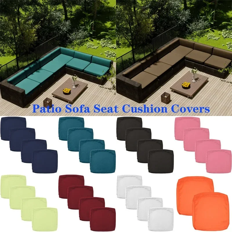 

Patio Square Waterproof Slipcover Outdoor Sofa Seat Cushion Covers Garden Rattan Chair Sectional Sofa Covers Furniture Protector