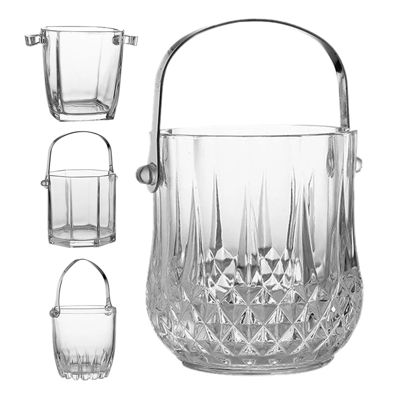 

Commercial Glass Ice Bucket Ice Clip Creative Wine Beer Insulated Barrel Household European Style Iced Champagne