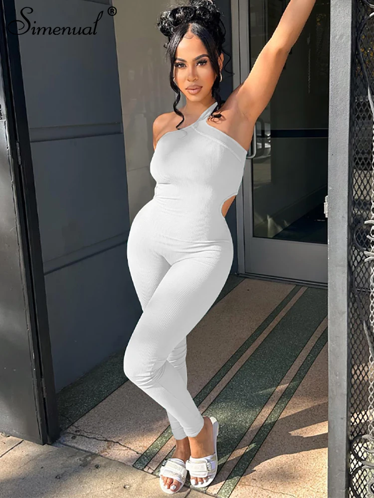 simenual Pure Color One Shoulder Straps Jumpsuit Women Fashion Casual Body-Shaping One Piece Overalls Elegant Streetwear Catsuit
simenual Pure Color One Shoulder Straps Jumpsuit Women Fashion Casual Body-Shaping One Piece Overalls Elegant Streetwear Catsuit
