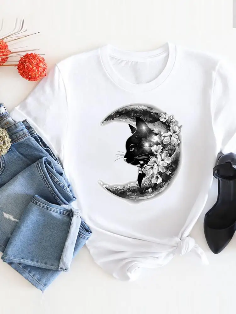 Print T Shirt Short Sleeve Summer Clothes Women Clothing Flower Cat Trend Cute Fashion O-neck Graphic T-shirt Tee Top
Print T Shirt Short Sleeve Summer Clothes Women Clothing Flower Cat Trend Cute Fashion O-neck Graphic T-shirt Tee Top