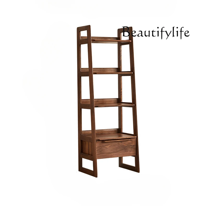 Nordic Black Walnut Solid Wood Bookshelf Floor Simple Trapezoidal Storage Rack Balcony Storage Bookcase
Nordic Black Walnut Solid Wood Bookshelf Floor Simple Trapezoidal Storage Rack Balcony Storage Bookcase