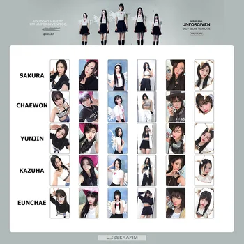 5pcs/set Kpop Idol LESSERAFIM Lomo Cards Photocards Unforgiven Photo Card Postcard For Fans Collection KAZUHA SAKURA KIM CHAEWON 상품 이미지