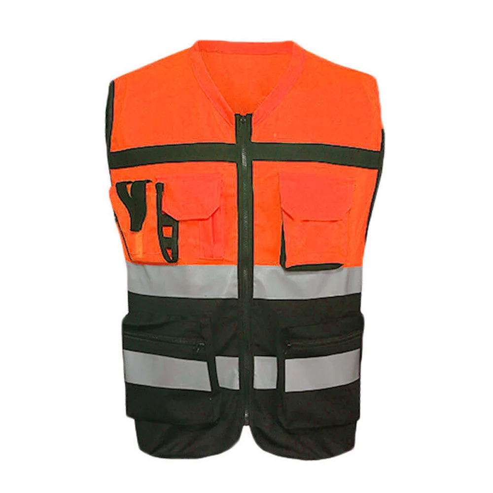 Cycling Men's Reflective Strip Vest Outdoor Sports Workwear Multi-Pocket Zip Up Traffic Safety Waistcoat Outwear Vests Jacket
Cycling Men's Reflective Strip Vest Outdoor Sports Workwear Multi-Pocket Zip Up Traffic Safety Waistcoat Outwear Vests Jacket